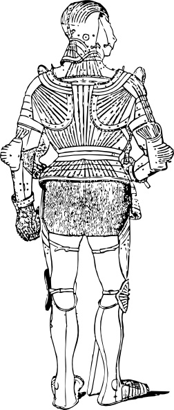 252x592 suit of armor back clip art free vector in open office drawing - Suit Of Armor Drawing