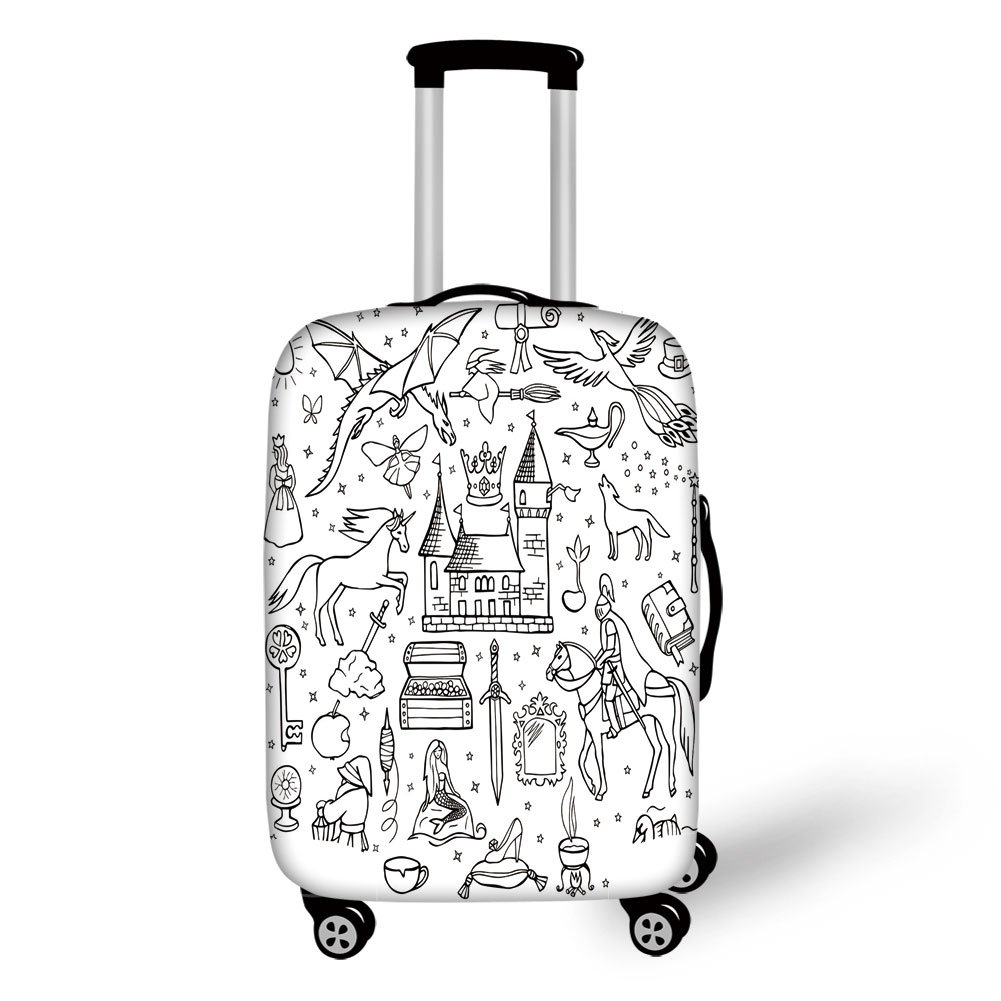 1001x1001 travel luggage cover suitcase protector, doodle - Suitcase Drawing
