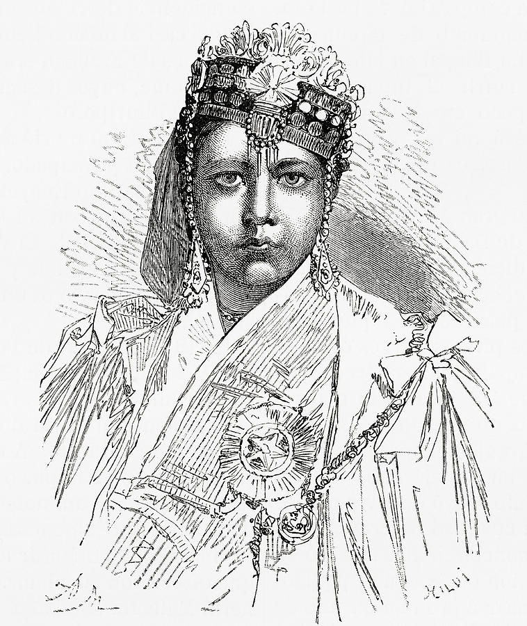 758x900 Nawwab Sultan Shah Jahan Begum Sahiba Drawing - Sultan Drawing