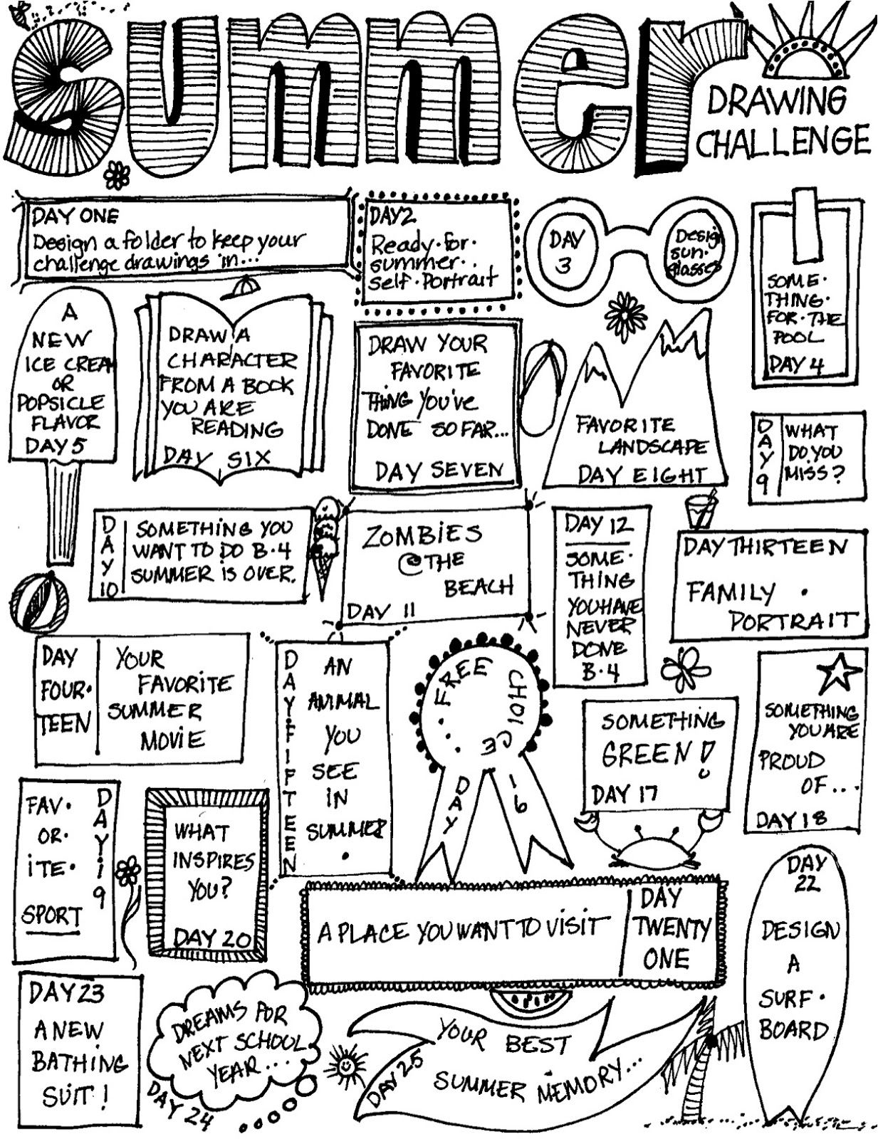 1233x1600 mizzsmiff's art room summer drawing challenge art inspo art - Summer Drawing Images