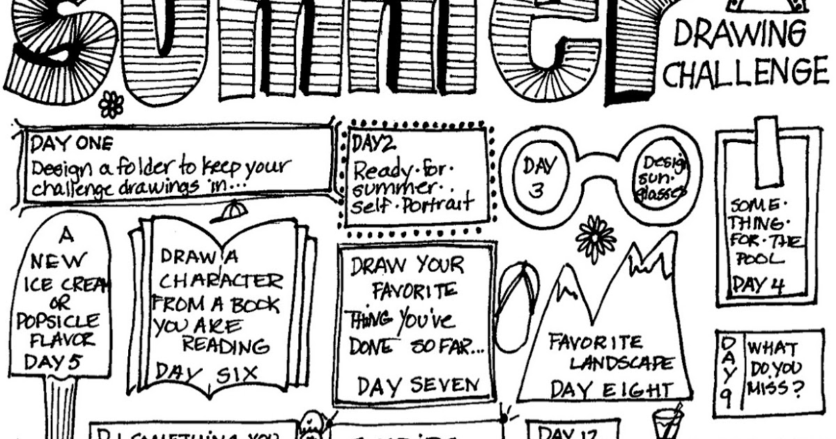 1200x630 mizzsmiff's art room summer drawing challenge - Summer Drawing Images