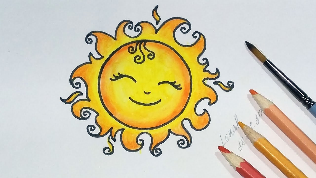 1280x720 How To Draw A Cute Sun Step - Summer Drawings