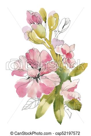 316x470 Closeup Of Hand Drawn Summer Flowers Closeup Of Watercolor Hand - Summer Flowers Drawing