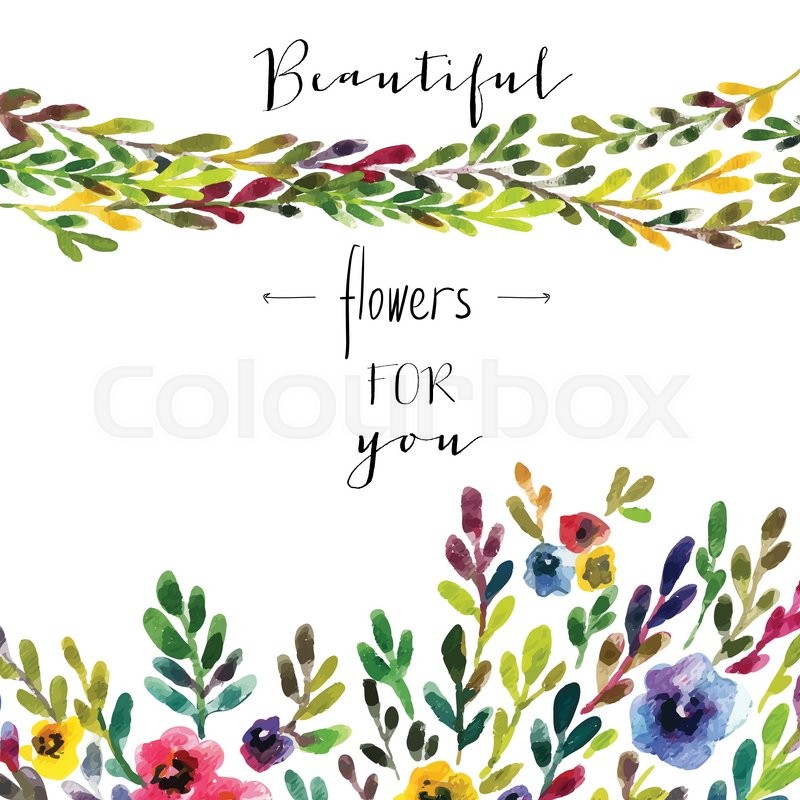 800x800 vector floral card colorful floral stock vector colourbox - Summer Flowers Drawing