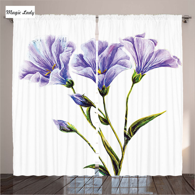 640x640 violet watercolor floral curtains decor elegant wild flowers - Summer Flowers Drawing