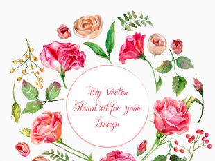 310x233 Beautiful Summer Flowers Vector Drawing Free Vectors Ui Download - Summer Flowers Drawing