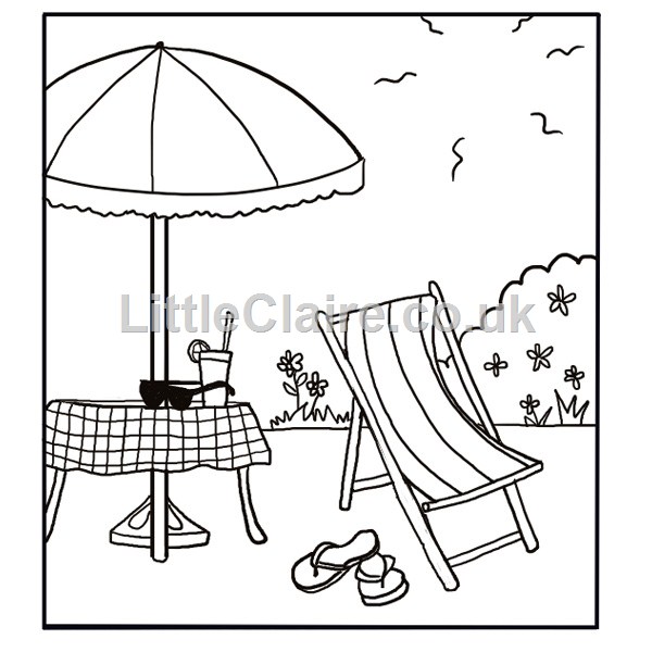 600x600 digi download - Summer Scene Drawing