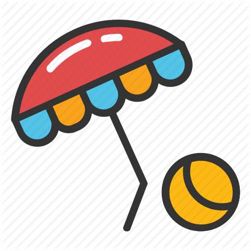 512x512 beach ball, beach ball under umbrella, summer beach, summer scene - Summer Scene Drawing