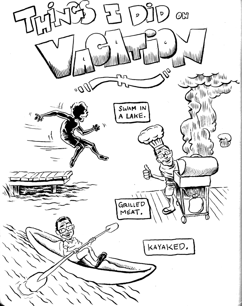 1000x1262 What I Did On My Summer Vacation Malcontent Comics - Summer Vacation Drawing