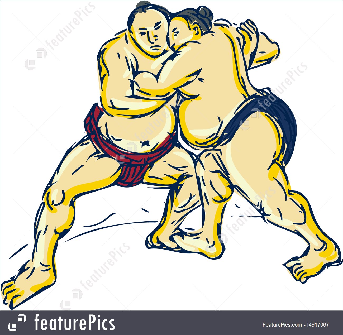 1300x1270 japanese sumo wrestler wrestling drawing stock illustration - Sumo Drawing