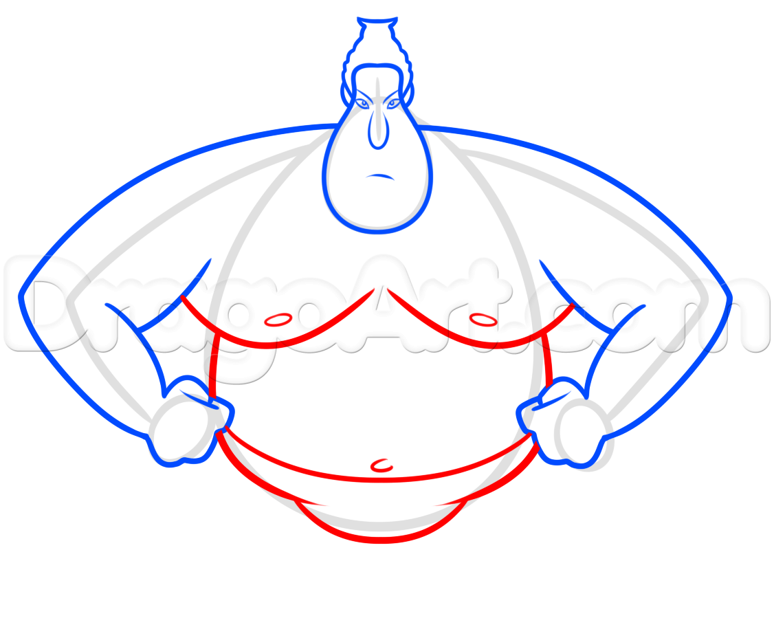 1126x928 step how to draw dumo the sumo from minions - Sumo Drawing