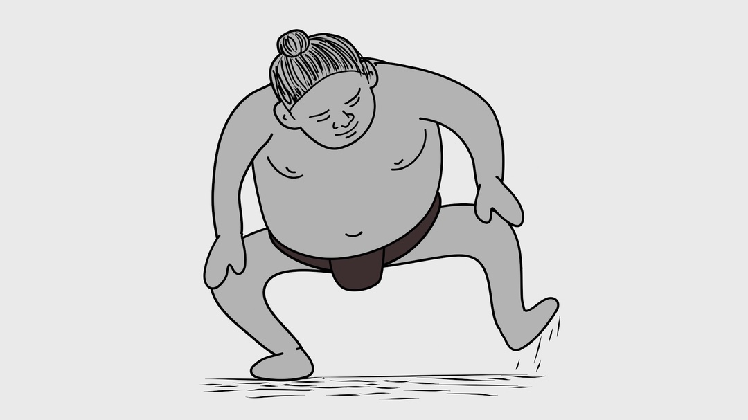 1080x607 sumo wrestler stomping animation stock video - Sumo Drawing