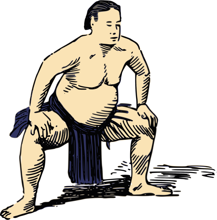 741x750 sumo wrestling rikishi combat sport drawing cc0 - Sumo Drawing