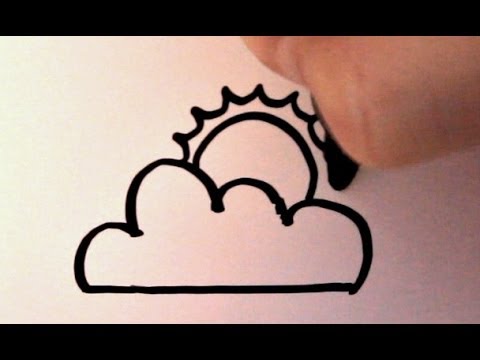 480x360 how to draw a cartoon sun and clouds - Sun And Clouds Drawing