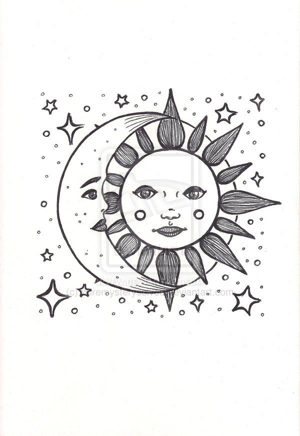 Sun And Moon Drawing at PaintingValley.com | Explore collection of Sun ...