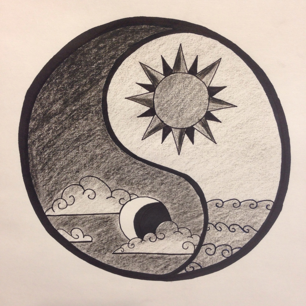 Drawing Of The Sun And Moon