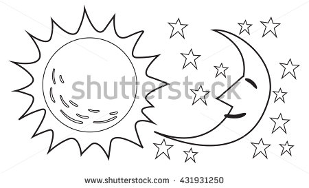450x273 Sun Moon Stars Clipart Black And White Great Free Clipart - Sun And Moon Drawing Black And White
