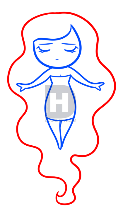 420x720 Celestial Girl Drawing Tutorial, Step - Sun And Moon Drawing Easy