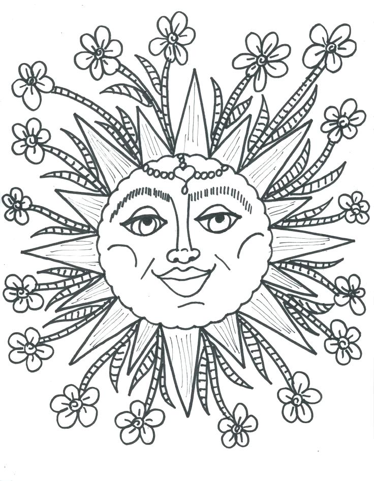 736x947 coloring pages sun best coloring pages sun moon stars rainbows - Sun And Moon Drawing Easy