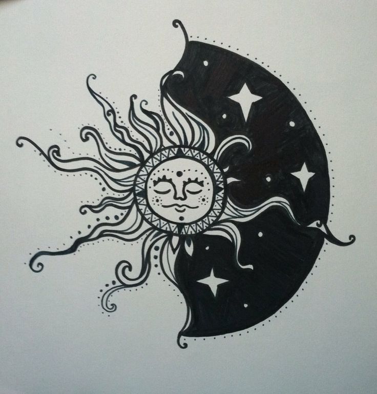 736x768 Simple Sun Drawing Tumblr - Sun And Moon Drawing Tumblr