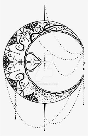 300x463 Tumblr Moon Png, Transparent Tumblr Moon Png Image Free Download - Sun And Moon Mandala Drawing Tumblr
