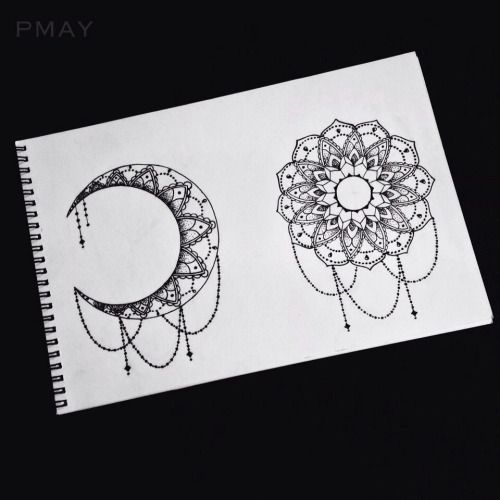500x500 Sun And Moon Mandala Tumblr Tattoo Ideas! - Sun And Moon Mandala Drawing Tumblr