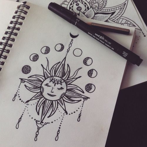 500x500 Sun And Moon Mandala Drawing Tumblr - Sun And Moon Mandala Drawing Tumblr