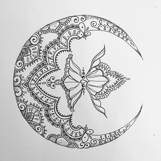 320x320 drawn lunar mandala - Sun And Moon Mandala Drawing Tumblr
