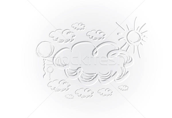 600x411 Hand Drawing Sky With Clouds And Sun Vector Illustration Maxim - Sun And Sky Drawing