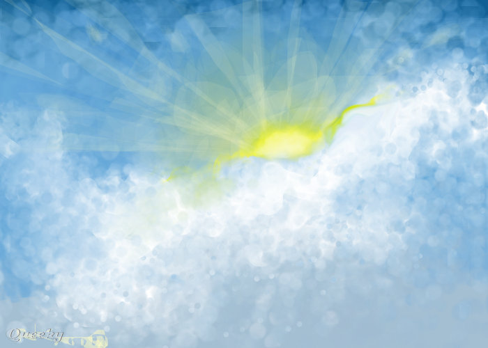 700x500 Sun Rays A Landscape Speedpaint Drawing - Sun And Sky Drawing