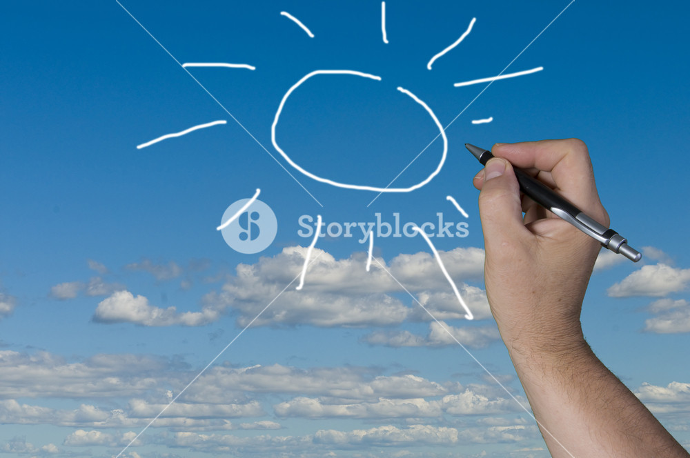 1000x664 The Drawing Of The Sun In The Sky Royalty Free Stock Image - Sun And Sky Drawing
