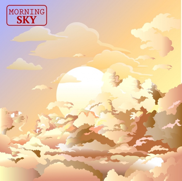 600x597 Cloudy Sun Sky Drawing Bright Yellow Decor Free Vector In Adobe - Sun And Sky Drawing