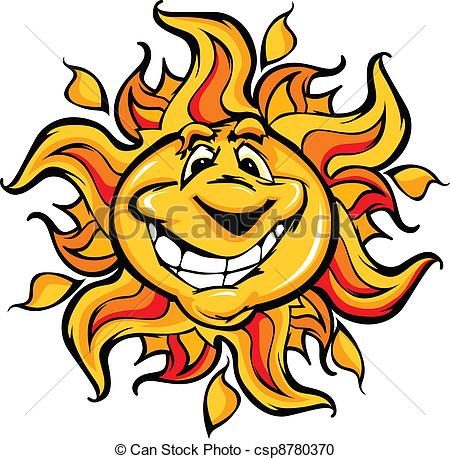 450x459 Happy Sun Cartoon With A Big Smile Cartoon Vector Illustration - Sun Cartoon Drawing