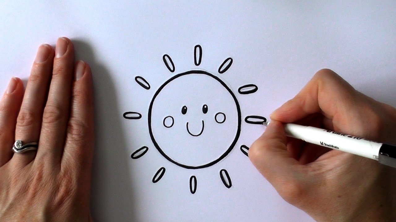 1280x720 How To Draw A Cartoon Sun - Sun Cartoon Drawing