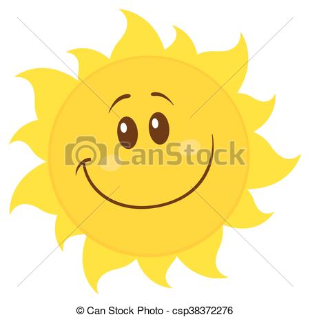 450x460 Smiling Yellow Simple Sun Cartoon Mascot Character - Sun Cartoon Drawing