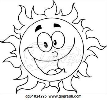 350x327 Vector Art - Sun Cartoon Drawing