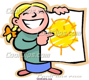 300x272 Little Girl With A Happy Sun Drawing Clip Art - Sun Clipart Drawing