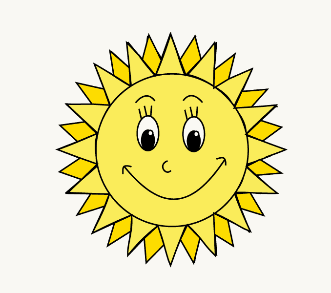 678x600 How To Draw A Cartoon Sun Easy Drawing Guides - Sun Drawing