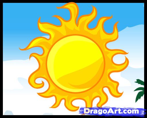 512x412 How To Draw A Sun, Step - Sun Drawing