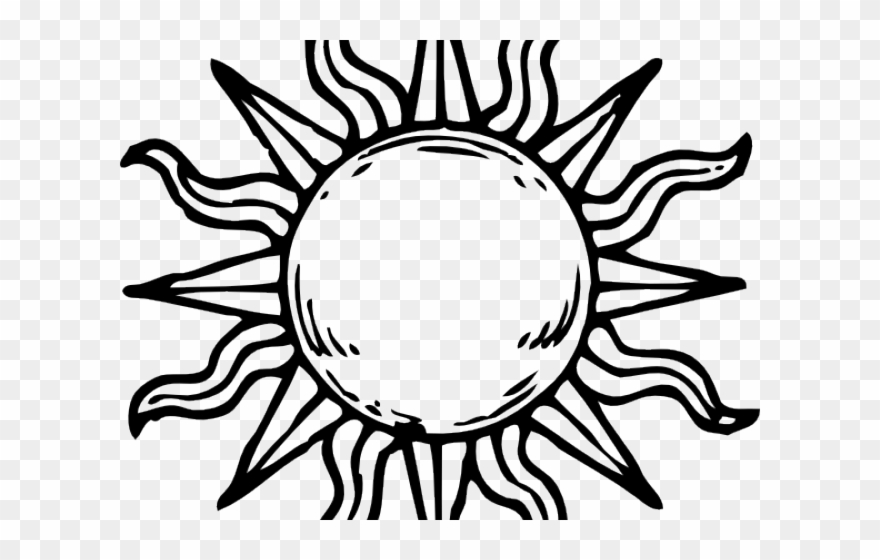 880x560 Sun Line Art - Sun Drawing