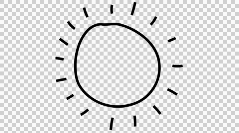 480x268 Sun Line Drawing Illustration Animation With Transparent - Sun Drawing Black And White