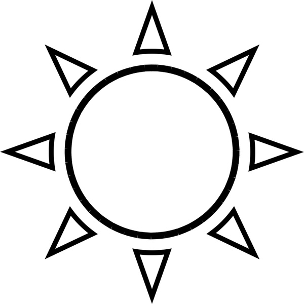 600x600 Sun Outline Free Vector In Open Office Drawing - Sun Drawing Black And White