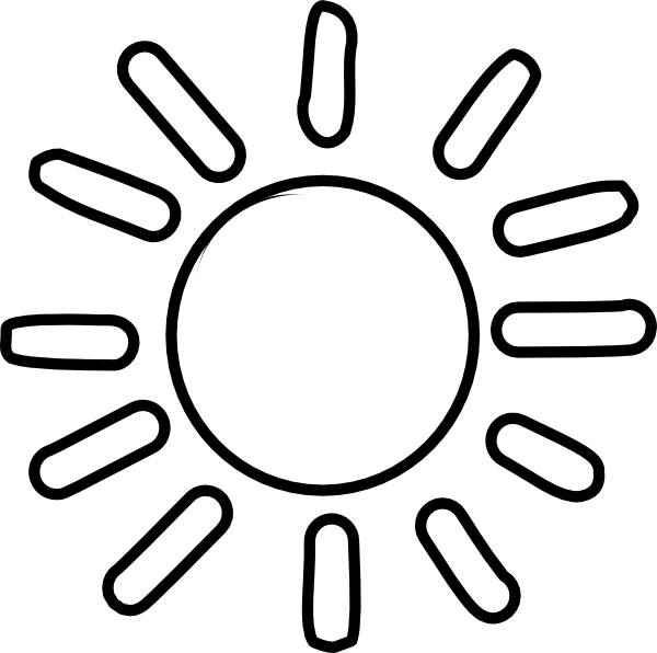 600x596 Banner Library Stock Hand Drawn Sun Outline - Sun Drawing Black And White