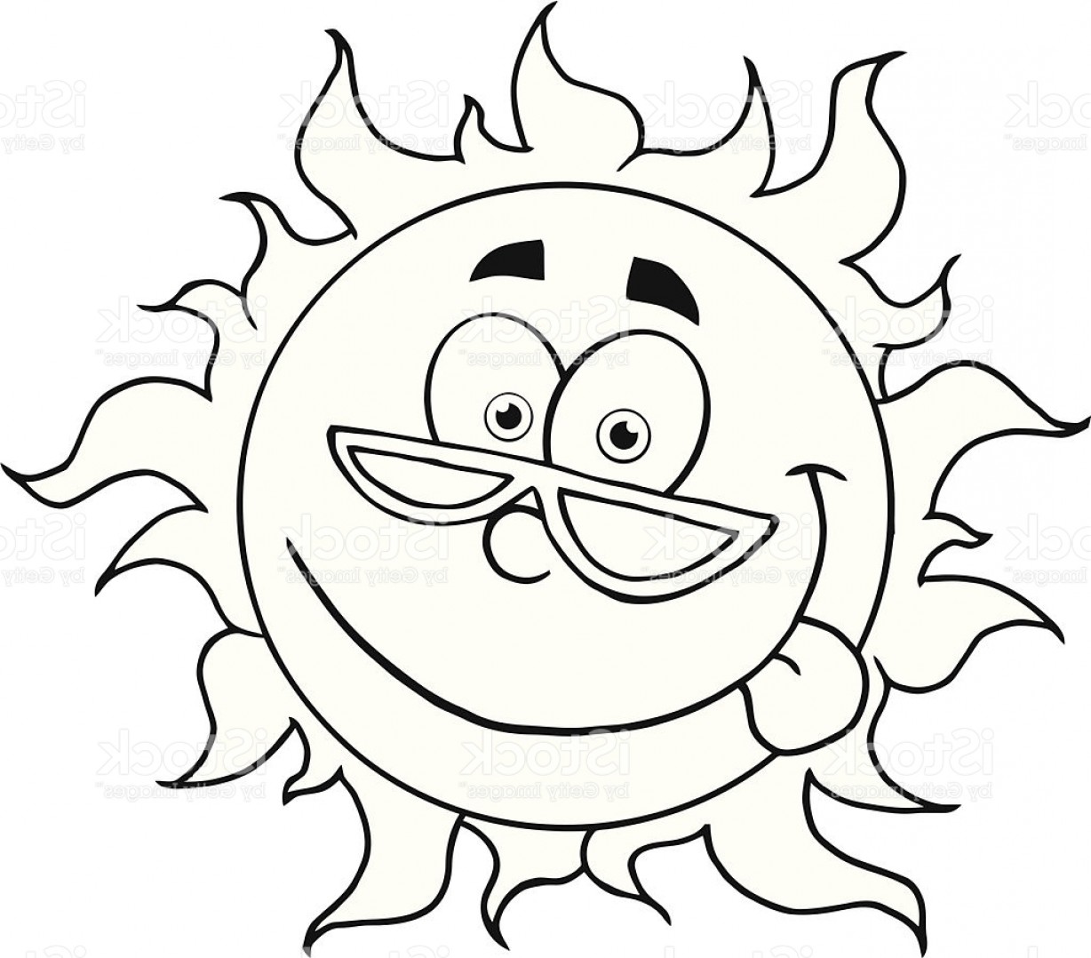 1228x1078 Black And White Cartoon Sun With Sunglasses Gm Soidergi - Sun Drawing Black And White