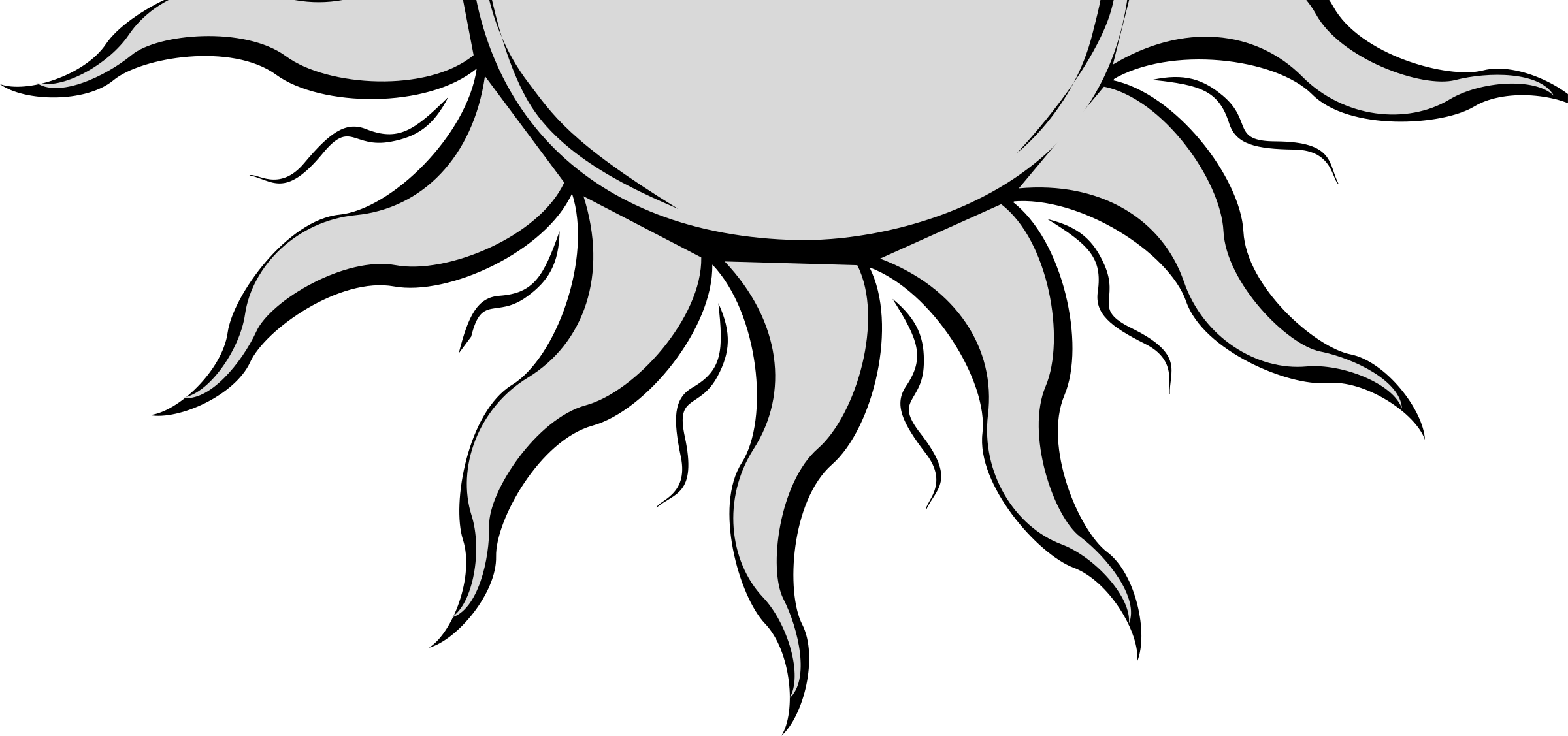 2400x1127 half white sun picture black and white library - Sun Drawing Black And White