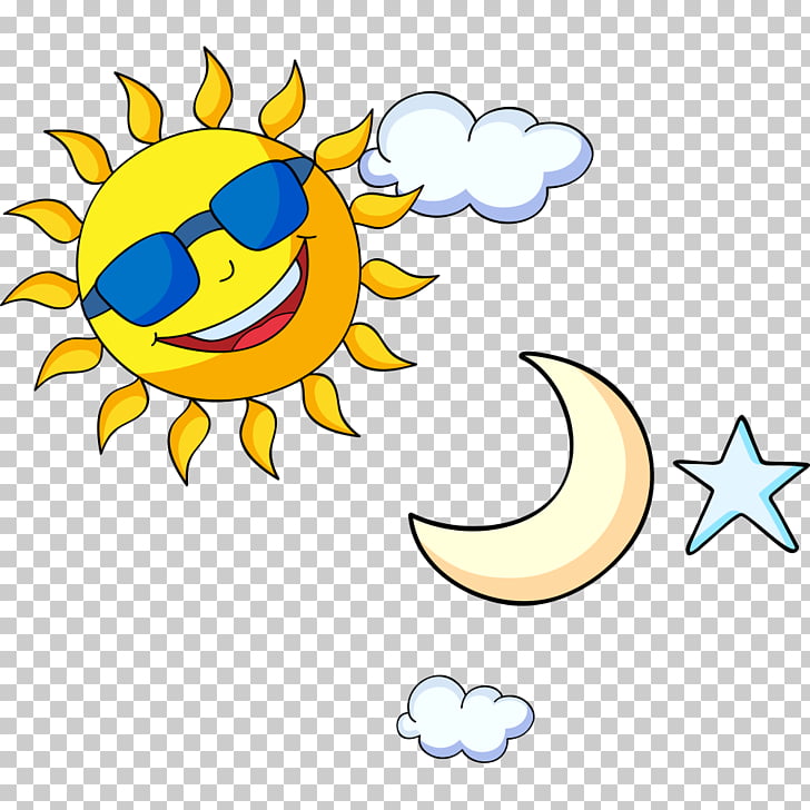 728x728 Sun And Moon Cartoon Drawing Creative Cartoon Sun Moon - Sun Drawing Clip Art
