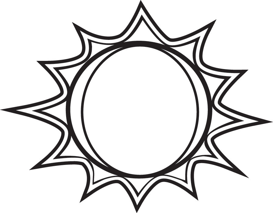 896x700 Sun Black And White Black And White Sun Clipart Free Download Clip - Sun Drawing Clip Art