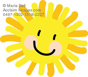 300x263 Clip Art Illustration Of A Child's Sun Drawing - Sun Drawing Clip Art