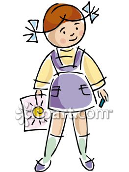 263x350 Clipart Picture Of A Little Girl Holding A Sun Drawing - Sun Drawing Clip Art