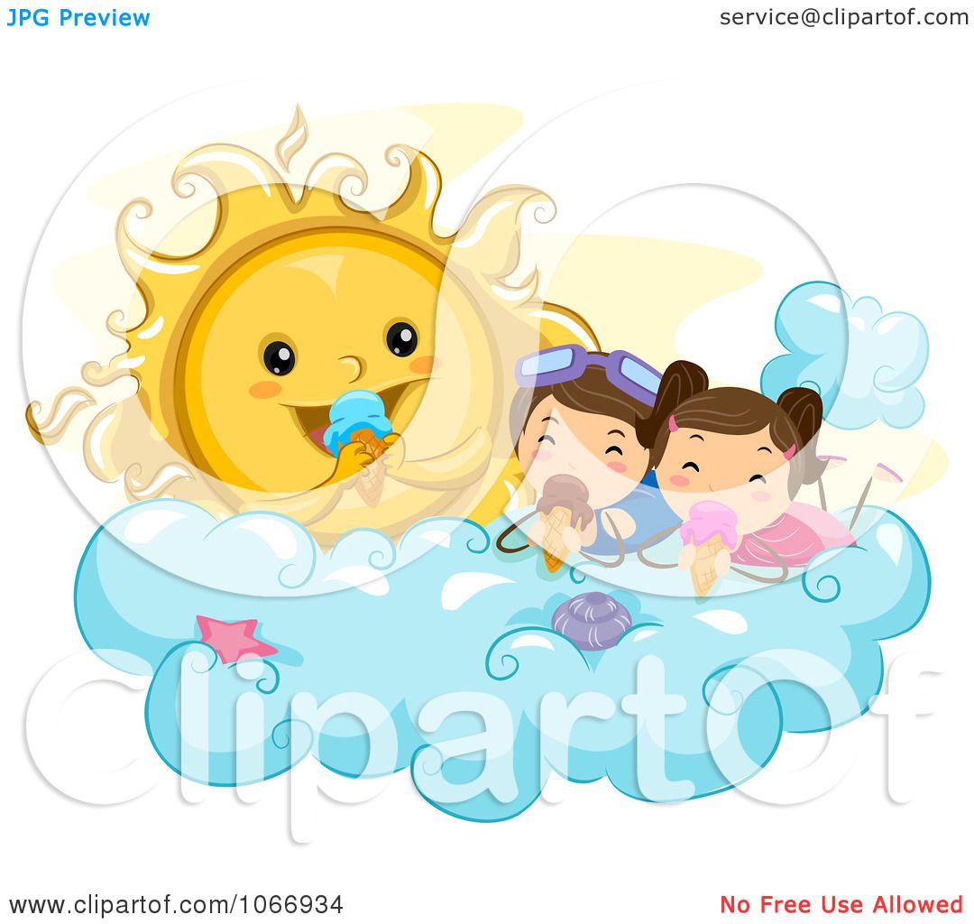 1080x1024 Clipart Stick Kids And Sun Eating Ice Cream - Sun Drawing For Kid